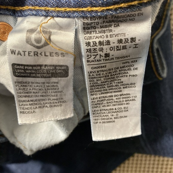 Levis 501 Button Fly Men's 44x30 Blue Denim Jeans - Picture 7 of 7